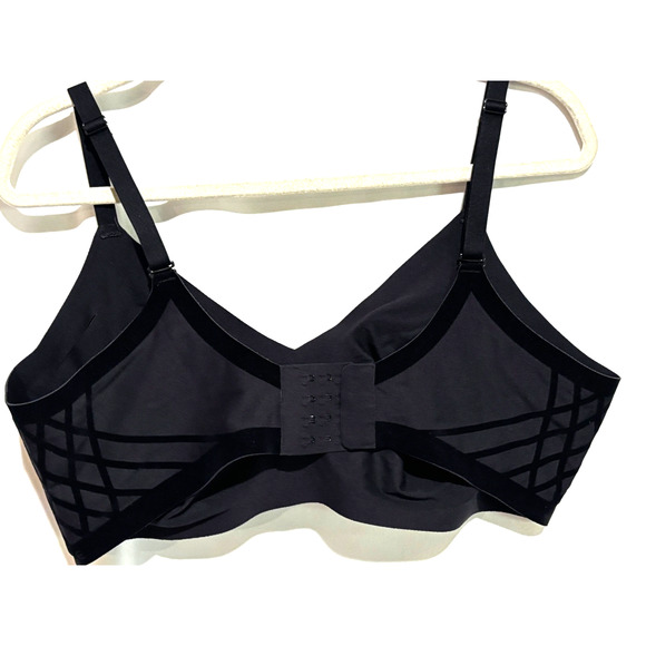 HONEYLOVE Bra Women Sz 2X Black Velour Combo Crossover Wire Free Removable Pads - Picture 4 of 8